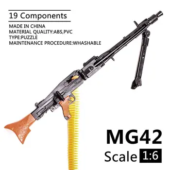 1/6 Mēroga MG42 4D Plastmasas Pistoli Modelis Montāža Mīklas Ķieģeļi Ieroci Karavīrs Mašīna Lielgabals Fit 12 Collu Rīcības Attēls