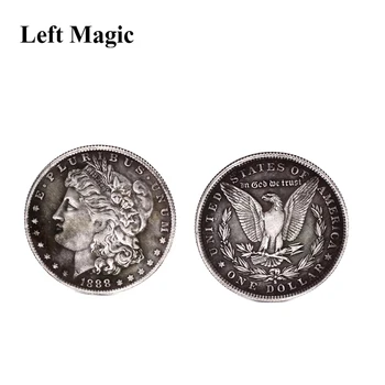 1 Gab. Tērauda Morgan Dolāru (3.8 cm Dia) Burvju Triku Var Iesūc Aksesuārus Accessorie Izmantot Parādās/Pazūd Monētas Magie B1001