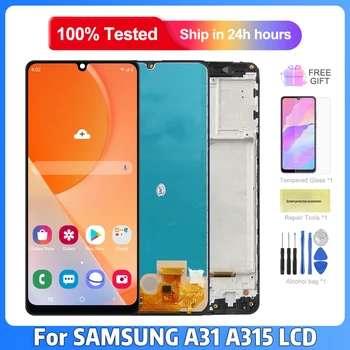 100% Testēti Ekrāns Samsung Galaxy A31 A315 LCD Displejs, Touch Screen Digitizer Daļas Samsung A31 A315F A315F/DS Displejs
