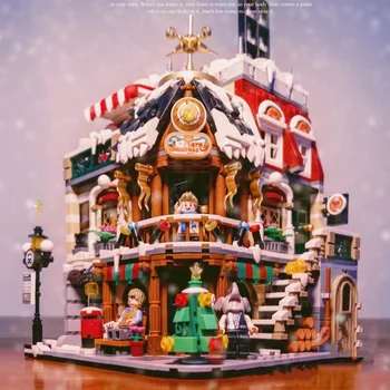 1054 LOZ mini Bloki Bērniem Ķieģeļi Meitene Rotaļlietas Puzzle Ziemassvētku Coffee House Santa Claus Apmeklēt Rotaļlietas Ziemassvētku Dāvanu