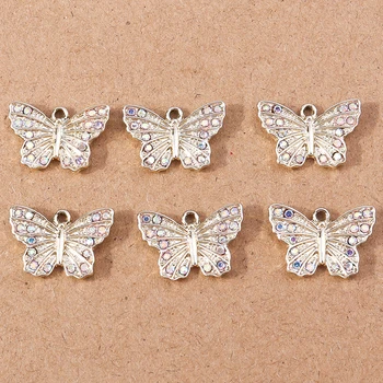 10pcs 20x14mm Cute Dzīvnieku Piekariņi Crystal Butterfly Piekariņi, Kuloni, Rotaslietas Pieņemšanas DIY Auskari Kaklarotas Amatniecības Piederumi