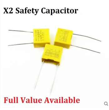 10PCS drošības kondensators 275V 224K 0.22 uf X2 drošības klp 275V224K 10MM Polipropilēna plēve 275VAC kondensatori 275V224 kapacitāte
