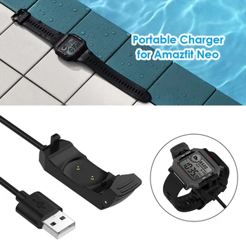 1m Ātri USB Uzlādes Kabelis Portatīvo Smart Skatīties Lādētāju Huami Amazfit Neo Smart Skatīties Bezvadu Lādēšanas Kabelis
