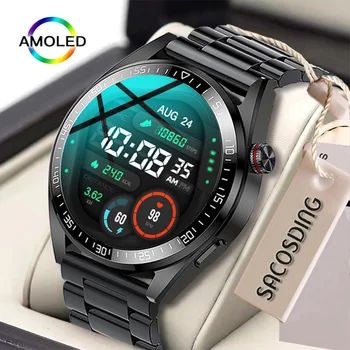 2022 Jaunu Bluetooth Zvanu Skatīties 454*454 AMOLED 1.39 Collu Ekrāns Smart Skatīties Vienmēr Parādītu Laiku 8GB Vietējās Mūzikas Smartwatch Vīriešiem