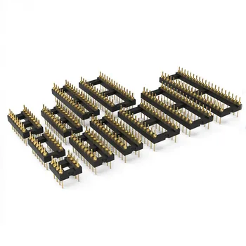20pcs dual pin IC socket integrētu in-line DIP single-chip mikroshēmu bāzes 8P 14.P 16P 20P 28.P 40Pin zelta pārklājumu 2.54 mm