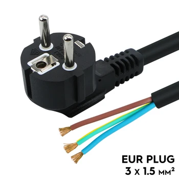 250V 16A EUR Plug 3 x 1.5mm2 kabeli savienojiet ligzdu elektriskie produkti DIY Eiropas Vīriešu Spraudni Ar Zemējumu Savienotājs LN vadu