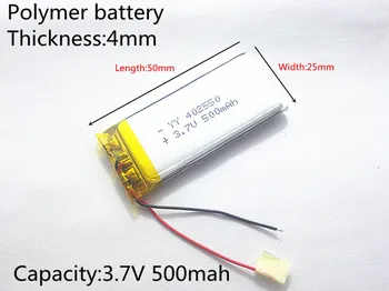 3.7 V 500mAh 402550 Litija Polimēru Li-Po li ion Baterijas šūnas Mp3 MP4 MP5 GPS PSP, mobilo, bluetooth