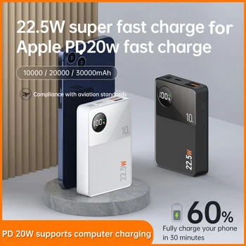 30000mAh Power Bank PD 20W/22.5 W Ātri maksu par Huawei P40 MacBook Pro Powerbank iPhone 13 12 11 Samsung Xiaomi Poverbank