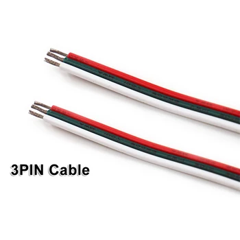3PIN Cable,20AWG 18AWG Vads,lai 2835 3528 5050 WWCW KMT LED Sloksnes,Zemsprieguma DC5V/12V/24V,Lineārā LED Apgaismojums,Fiksēts bārs