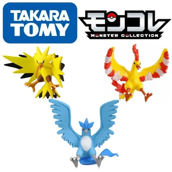 4cm TOMY Mītisks Pokemon Skaitļi Moltres Articuno Zapdos Augstas Kvalitātes Izsmalcinātu Izskatu Perfekti Reproducēt Anime Kolekcija