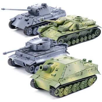 4D Tvertne Modeļa Veidošanas Bloku otrā pasaules KARA vācu Tiger, Panther Tvertne Militārā Kompleksa Modelis 1:72 Simulācijas Tvertne Galda Rotaļlietas, Dāvanu Zēns