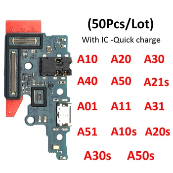 50gab USB Uzlādes Ostas Doka Savienotājs Uzlādes Valdes Flex Kabelis Samsung A10 A20 A30 A50 A01 A11 A21s A31 A51 A10s A20s A30s