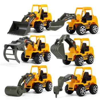 6 Stili /komplekts Auto Rotaļlietu Plastmasas Lējumiem Celtniecības tehnikas Transportlīdzekļa Ekskavatoru Rotaļlietas Zēniem Rotaļlietas Bērniem Zēniem