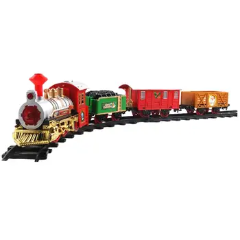 Akumulators-jaudīgā Vilcienu Rotaļlietas Train Set Ziemassvētku Vilciens elektrovilcienu Rotaļlietas Bērniem