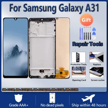 AMOLED Samsung Galaxy A31 A315 LCD Displejs, Touch Screen Digitizer LCD Samsung A31 A315 Displeja Nomaiņa