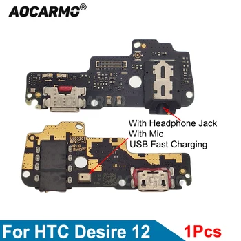 Aocarmo USB Ātrās Uzlādes Port Savienotājs Lādētāja Kontaktdakšu Mic Dock Mikrofons Flex Kabelis HTC Desire 12 Rezerves Daļas