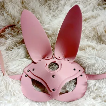 B. CYQZ Sexy Bunny Ausis Maskas Rozā PU Ādas Masku Cosplay Maskas Verdzība Josta Sieviete Aksesuāri Gotikas Prop Halloween