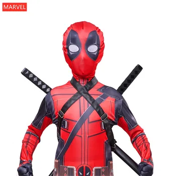 Brīnums Deadpool Bodysuit Cosplay Zēns Supervaronis Maska, Tērps Halloween Puse Brīvdienu Cosplay Kostīms