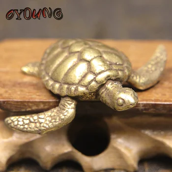 Cietā Misiņa Bruņurupucis Mazi Rotājumi viesistaba Vintage Vara Jūras Dzīvnieku Miniatūras Figūriņas Galda Rotājumu Dekoriem Bronzas