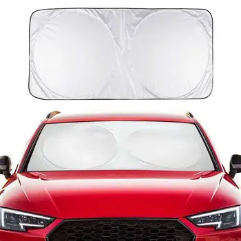 Dubultā Apļa Automašīnas Priekšējā Vējstikla Saules Siltuma Pretbloķēšanas Anti-UV Vāka Aizsargs Saulessargi Saules apdegumiem