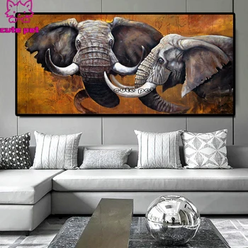 Emeroidery dimanta rhinestone krāsošana divi lieli ziloņi cross stitch dimanta mozaīkas pārdošana jaunu ierašanās pilnībā parādītu attēlu, dekori