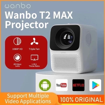 Globālo Versiju, Wanbo T2 MAX Projektoru 1080P Mini LED Portatīvo Projektoru 1920*1080P Vertikālā Trapeces Korekcija, Mājas Birojam
