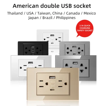 Herepow 118 Sērija Taizeme Amerikāņu Standarta USB maiņstrāvas Kontaktligzdu Tips-c 3.1 Ātrās Uzlādes Smart Google Home Appliance Plug Adapteri