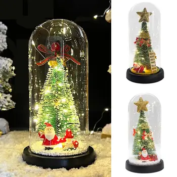 Jaunais Ziemassvētku Sniega Pasaulē, LED Gaismas, Mirdzošā Ziemassvētku Eglīte Apdares Bateriju Darbināmas Apgaismota Galda Rotājumi, Mājas Dekoru