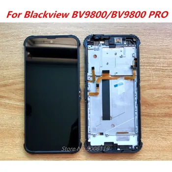 Jauns Blackview BV9800 / BV9800 PRO 6.3 collu Mobilo Telefonu LCD ekrāns ar Rāmi + skārienekrāns Digitizer Montāža Stikla Panelis