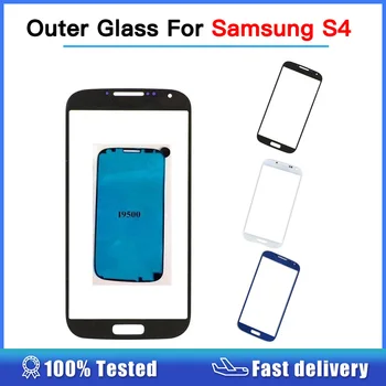Jaunā Samsung Galaxy S4 i9500 i9505 i337 Touch Panel Ārējo Vāciņu Nomaiņa SAMSUNG S4 Priekšējā Stikla Lēcas ar Līmi
