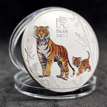 Jaunākās 2022 Austrālija 1oz Tiger Sudraba Monētu Gads Tiger Ķīnas Mēness Jauno Gadu Dzīvnieku Tiger Sudraba Pārklājumu Monētas