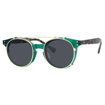 Klips Par Polarizētās Saulesbrilles, Lēcas Vīrieši Sievietes Johnny Depp Brilles Luksusa Zīmola Vintage Acetāts Brilles Rāmis augstākās kvalitātes