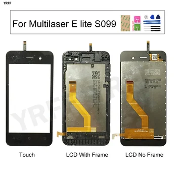 LCD Ekrāni Multilaser E lite S099 lcd Displejs ar Mobilo Tālruni, Touch Screen Digitizer Stikla Panelis Sensoru Remonta Rīku 3M Līmi
