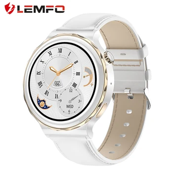 LEMFO HK43 Smart Skatīties Sieviešu 260mAh Akumulatora Bluetooth Zvanu Custom Tapetes Spiedienu Skābekļa Sieviešu Smartwatch 1.36 Collu 390*390