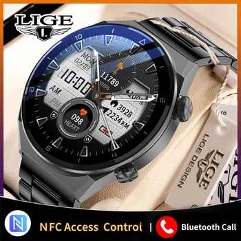 LIGE 2022 Bluetooth Zvanu Smart Skatīties Vīrieši NFC asinsspiediens Pulksteņi Veselības Fitnesa Tracker IP68 Ūdensnecaurlaidīga Smartwatch Par Xiaomi
