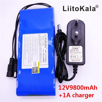 LiitoKala 12V 9800mAh 18650 DC 12V 12,6 V Super Uzlādējams Pack ES/ASV plug adapteri, lai CCTV kameras video Akumulatoru Portatīvo
