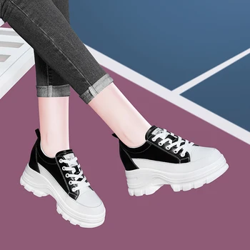 Modes sporta kurpes sieviešu jaunā pavasara rudens studentu dzīvoklis kurpes viegls ceļojumu ikdienas apavi Iekšējā palielināt Pastaigu Kurpes