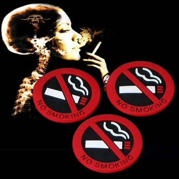 Nē Smēķēšanas Zīmi Uzlīmes, Gumijas, Auto Uzlīmes Žetons Decal Līme Vinila Optiskā Brīdinājuma Logo Uz Auto Stikla Biznesa Durvju Viegli Stick