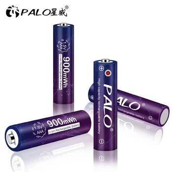 PALO Sākotnējā Konstantu Spriegumu 1,5 V Li-jonu AAA Baterijas 900mWh 1,5 V AAA Uzlādējamās 3A Li jonu Litija Akumulatoru Rotaļlietas, Mp4