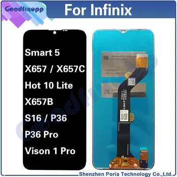 Par Infinix Smart 5 X657 X657C / Karstā 10 Lite X657B S16 P36 Pro vison 1 pro 10Lite LCD Displejs, Touch Screen Digitizer Montāža