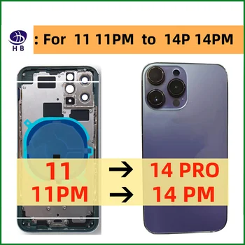 Par iPhone11, lai 14Pro 11PROMAX, lai 14PROMAX Aizmugures Akumulatora Midframe Nomaiņa 11 Kā 14 PRO 11Promax, lai 14pro, lai 13PRO Mājokļu