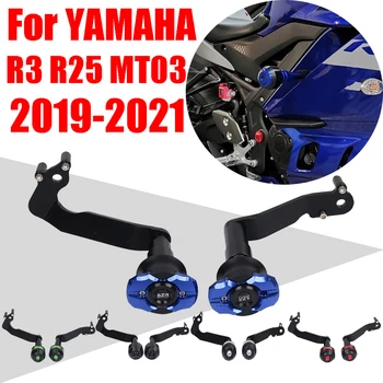 Par YAMAHA YZF R3 R25 MT03 MT-03 2019 - 2022 Motocikla Motora Rāmja Aizsargs Slīdni Crash Pad Aizsargs Aptecētājs Nokrišanas Aizsardzība