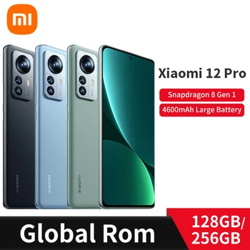 Pasaules ROM Xiaomi 12Pro mobilo telefonu Mobilo Phones128GB/256 GB Snapdragon 8 gen 1 Mi 12Pro Inteliģentās Android 50MP Nāca