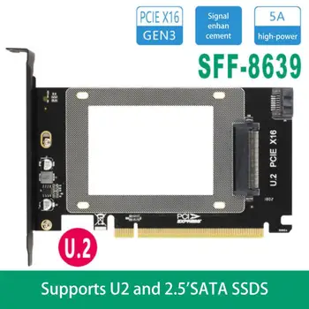 PCI-E Stāvvadu PCIE3.0 X4/X8/X16, Lai U. 2 SFF-8639 PCIe Adapteri, Lai U2 Kartes M. 2 NGFF 2.5