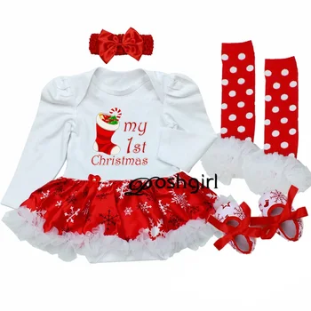 Pirmās Dzimšanas dienas Dāvanu Jaundzimušo Apģērbu Komplekts Baby Meitenes Kleita Kokvilnas Acs Savirmot Meitenes Kristību Kleitas 4gab Ziemassvētki bebes Kleitas Komplekts