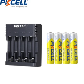 PKCELL AAA 1000mah 1.2 v 3A nimh uzlādējamo akumulatoru, kas pildīta ar AA AAA akumulatoru lādētājs ni-mh nicd baterijas, USB 4/8/12PCS