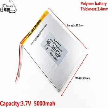 Polimēru baterija, 9 collu planšetdatora akumulatoru iekšzemes iebūvēts uzlādējams akumulators 3,7 V 5000 mah 3479112 bezmaksas piegāde