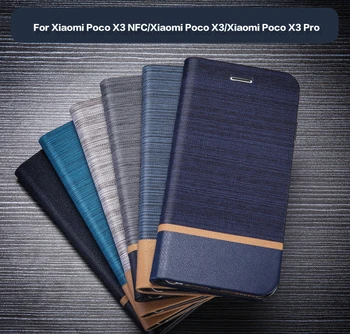 PU Ādas Maks Gadījumā Xiaomi Poco X3 NFC Uzņēmuma Tālruņa, Gadījumā Xiaomi Poco Pro X3 Grāmatu Gadījumā Mīksta Silikona Vāciņu Atpakaļ