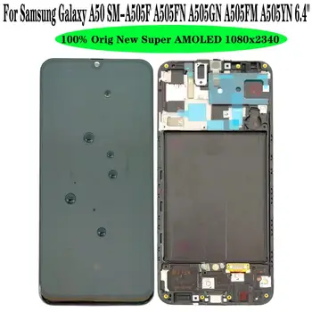 Shyueda Sākotnējā Super AMOLED Samsung Galaxy A50 SM-A505F A505FN A505GN A505FM A505YN LCD Displejs, Touch Screen Digitizer