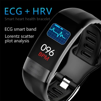 Smart Aproce P11 Sporta Smart Skatīties Vīrieši Sievietes Smartwatch EKG Bluetooth Aproce Sirds ritma Monitors Zvanu Ziņu Atgādinājums Band